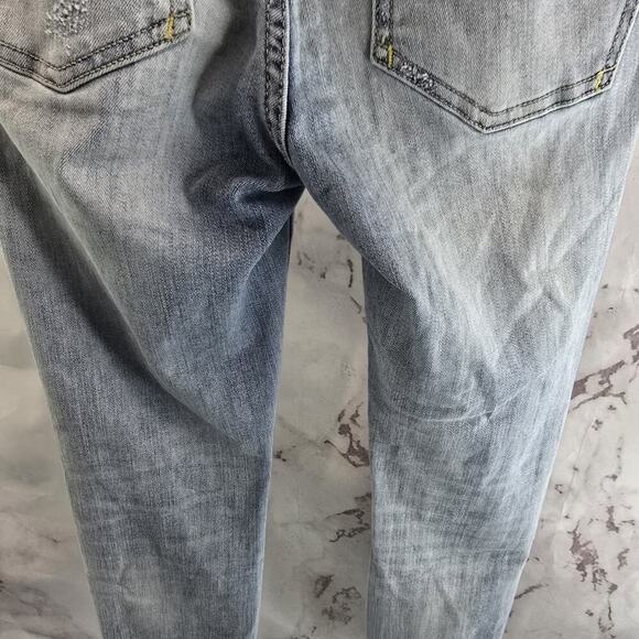 Anthropologie Jeans Womens 26 Skinny High Rise Light Wash Pilcro Distressed - Picture 8 of 12